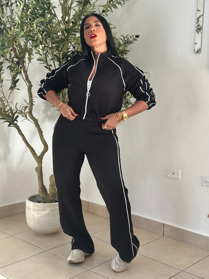 Oasis Black Luxe Spandex Pants and Travel Set (tiene bolsillos, mega cómodo y único color)