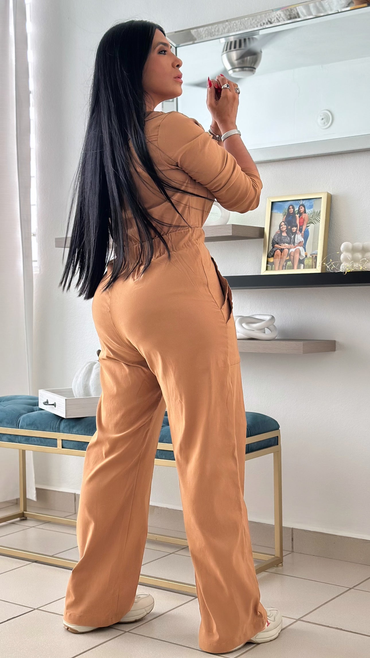 Colombia  So Spandex Jumpsuit With Pockets Wide Leg