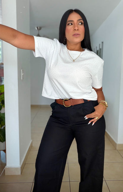 Glitter Luxe White Top