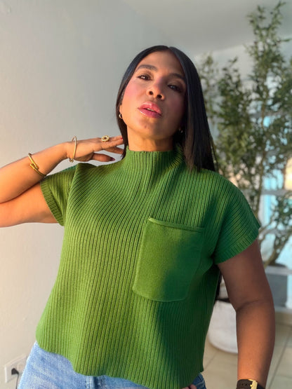 Avas Green Oversized Spandex Luxe Top (mega còmoda y fresquesita) color verde (SOLD OUT GRACIAS)