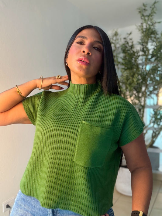 Avas Green Oversized Spandex Luxe Top (mega còmoda y fresquesita) color verde (SOLD OUT GRACIAS)