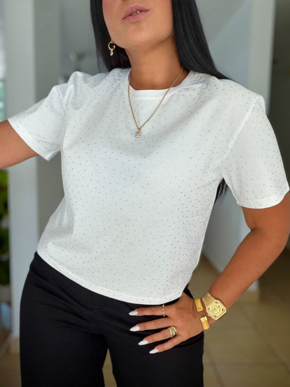 Glitter Luxe White Top