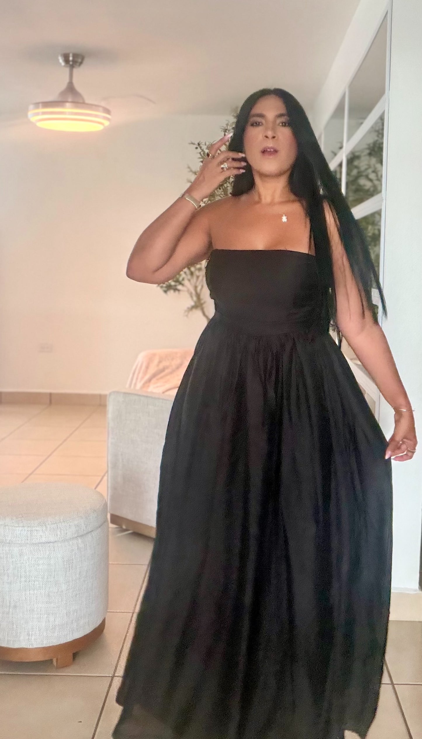 Gitana Boho Spandex Luxe Blacky Black Dress (no zipper ni botones. Sumamente spandex y cubridor total)SOLD
