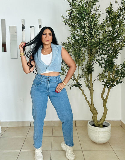 Denim  Blue Baggy Spandex Strechy Jeans