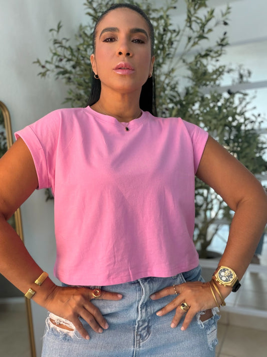 Rosa Pink Blacky Black (color rosa) Oversized Top Basic