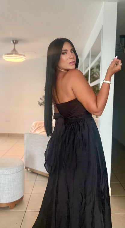 Gitana Boho Spandex Luxe Blacky Black Dress (no zipper ni botones. Sumamente spandex y cubridor total)SOLD