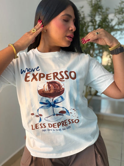 Cafè Expresso Luxe Spande Shirt Top White