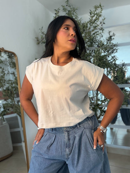 Bone White (casi como beige) Oversized Style Basic Top (SOLD OUT)