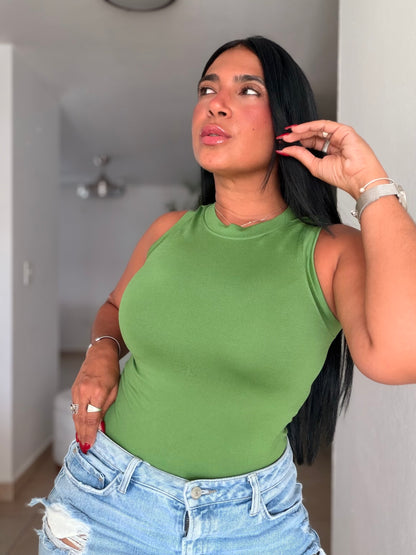 Apple Green Luxe Spandex Ling Basic Top (Sold out)