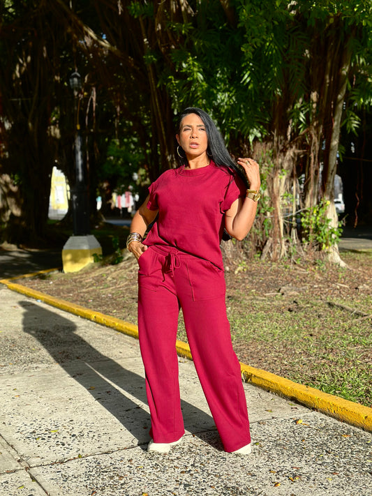 Cabernet Isla 🏝️ Oversized Bien Spandex Set (de lujo!! Sumamente expandible y tiene bolsillos)