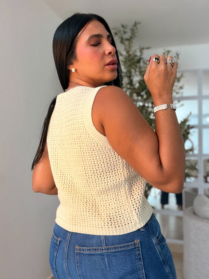 Estrellas Crochet Pretty Top Beige SOLD OUT GRACIAS