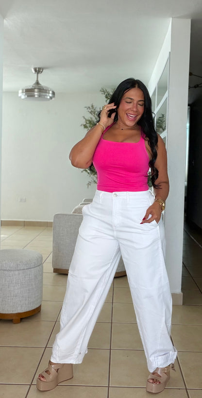 “Evita” Vibrant Strecht!! Bien Spandex Baggy Pants White (NO CLAREA) es perfecciòn. Calidad mega premium (SOLD OUT GRACIASS)
