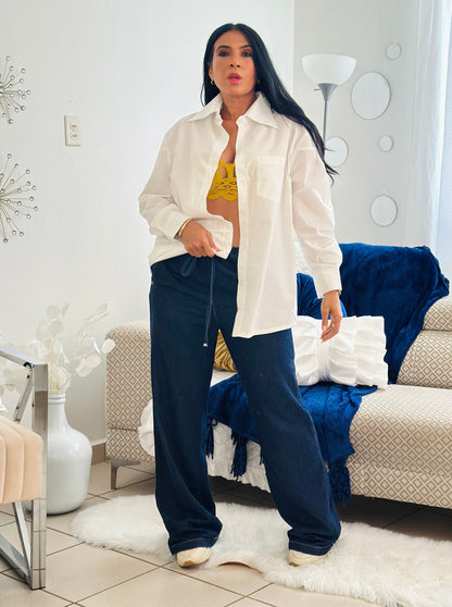 Sevilla White Luxe Oversized Blusón