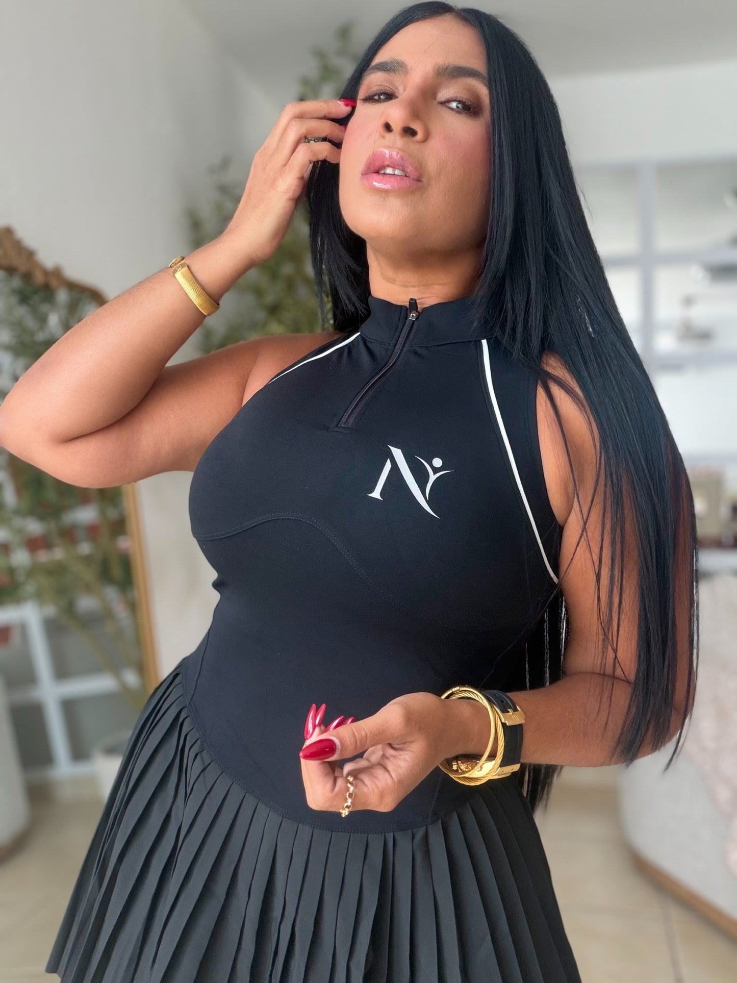 Nüra Activewear Spandex Dress Black (color negro)