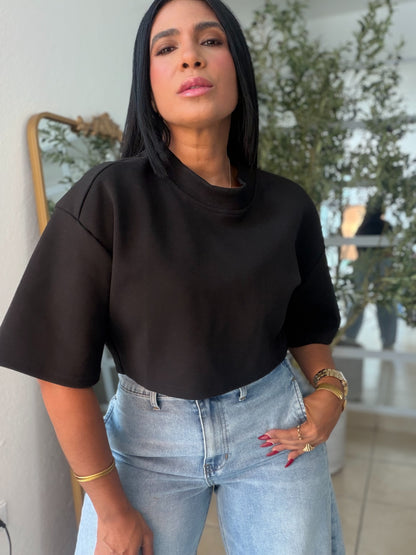 Bkack  Luxe Oversized Top