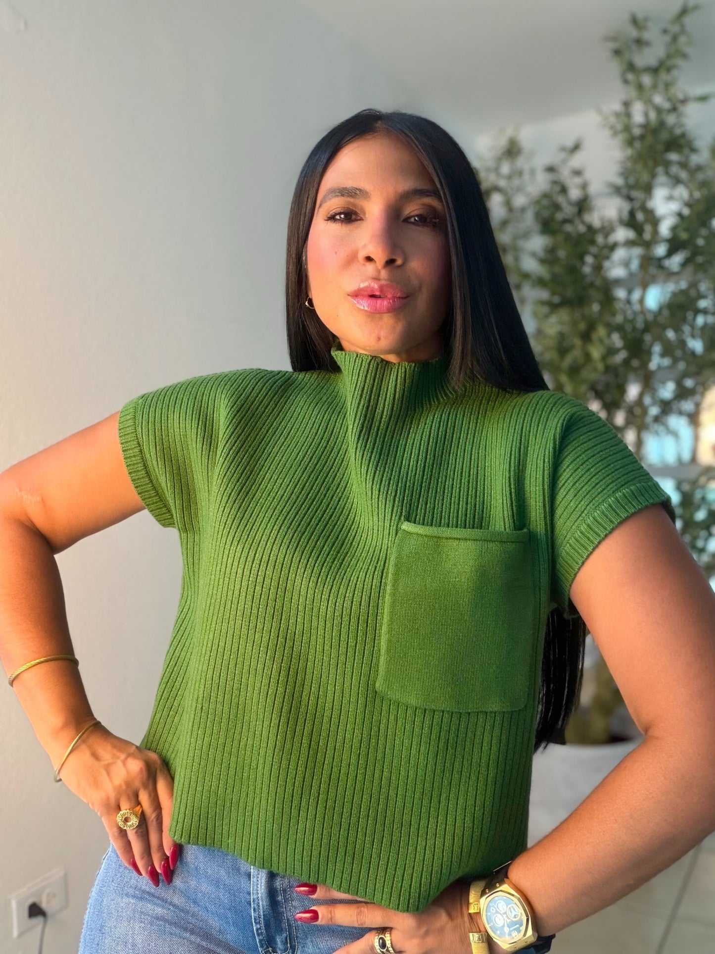 Avas Green Oversized Spandex Luxe Top (mega còmoda y fresquesita) color verde (SOLD OUT GRACIAS)