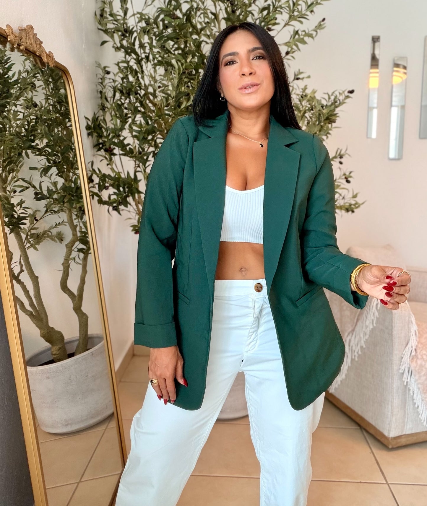 Asha Oversized Luxe Hunter Green Lavander Blazer VERDE (SOLD OUT)