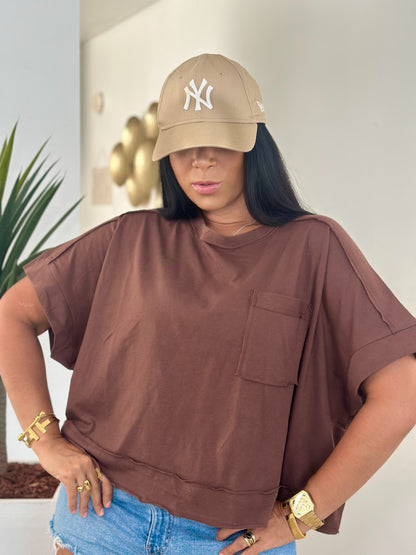 Brown Chocolate Oversized Spandex Top
