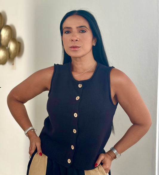 Blacky Knit Vest Top Bien Spandex