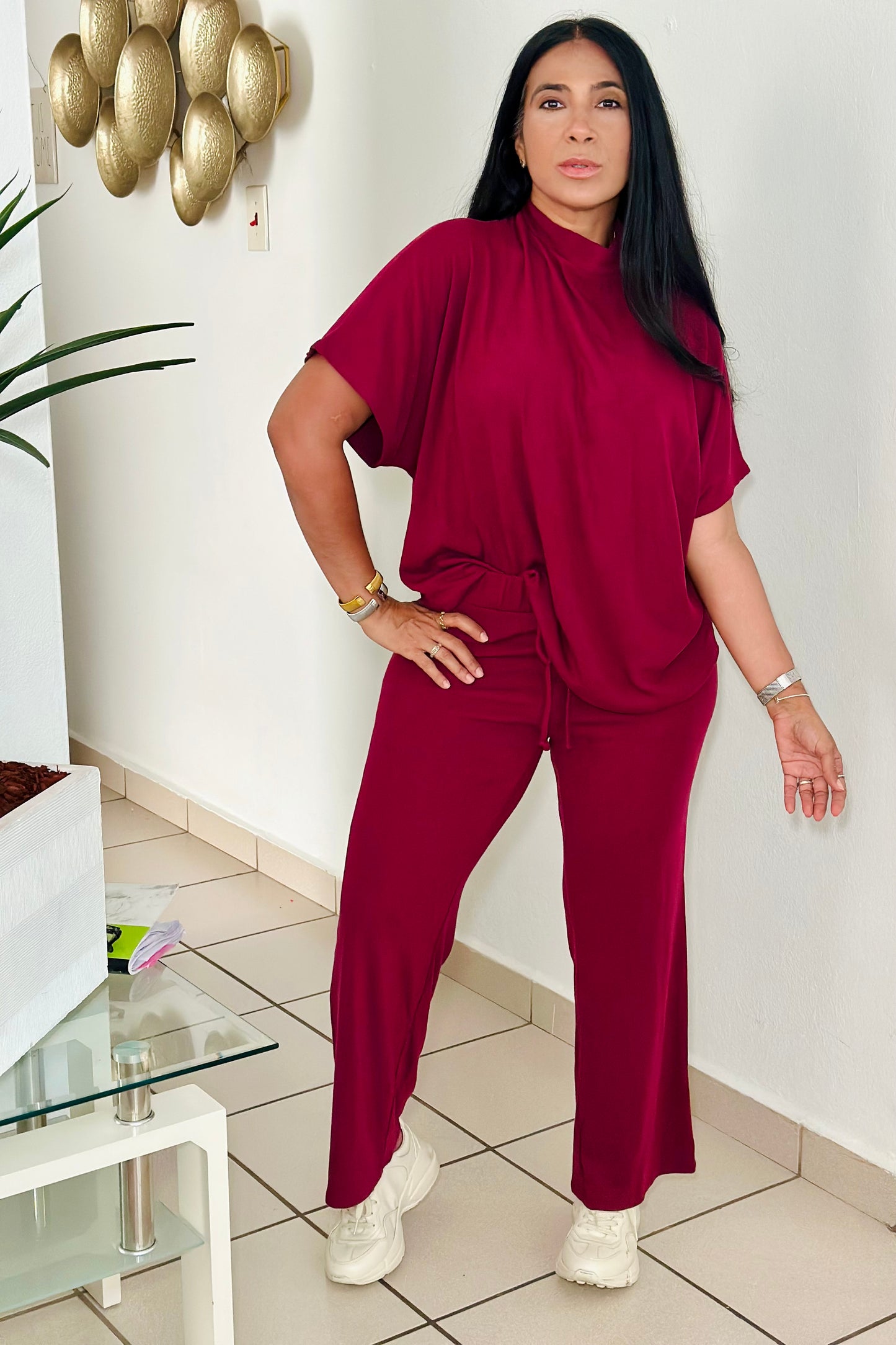 Chic Wine Travel Set Cotton Spandex Premium (Oversized)