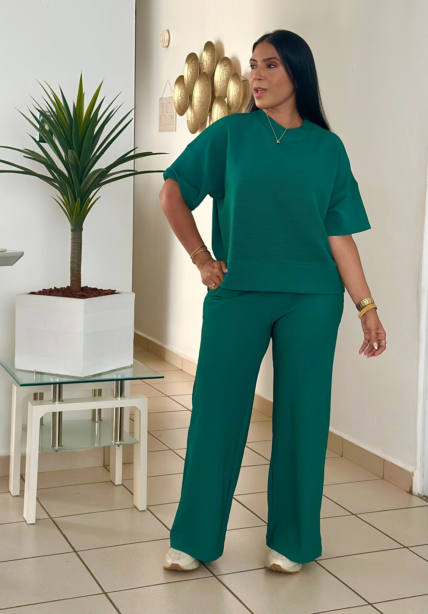 Los Cabos Hunter Green Spandex Set (tiene bolsillos)