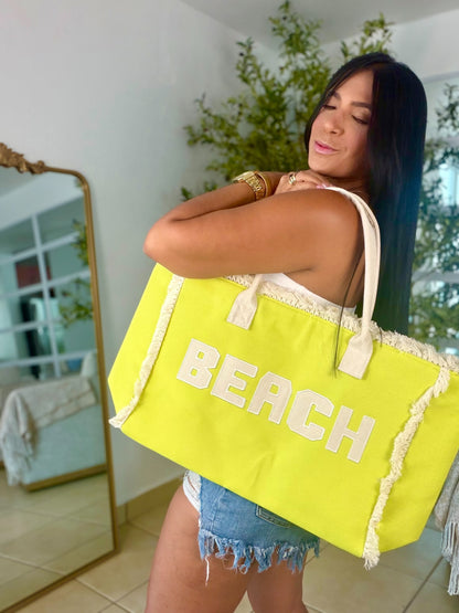 Neon Lime XLarge Tote Bag Summer (SOLD)