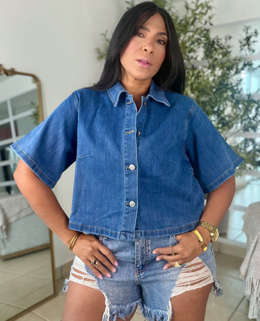 Estilo Oversized Denim Top (SOLD OUT)