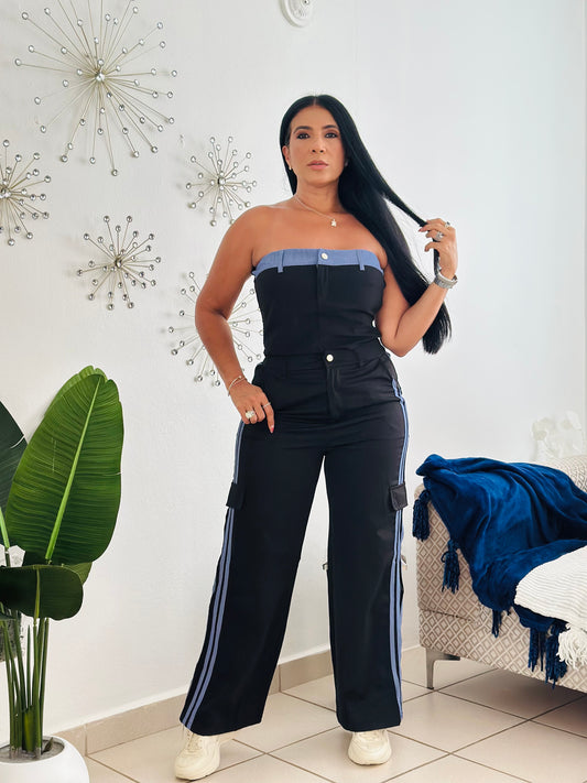 SET Black and Denim Style (totalmente expandible y cómodo ambas piezas) Único color