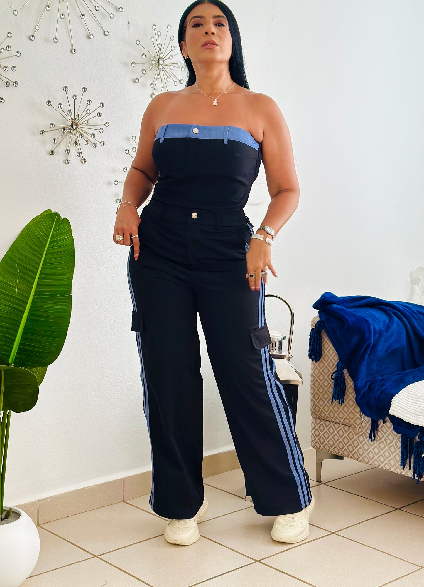SET Black and Denim Style (totalmente expandible y cómodo ambas piezas) Único color