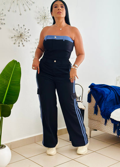 SET Black and Denim Style (totalmente expandible y cómodo ambas piezas) Único color