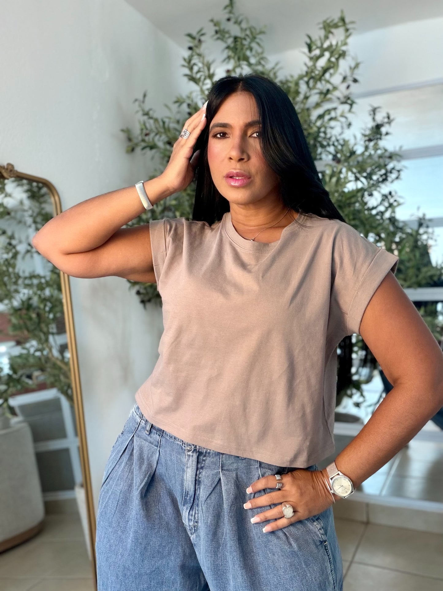 Mocha Beige (crema cream scuro) Oversized Style Basic Top (SOLD OUT GRACIAS)