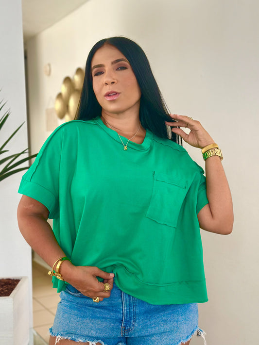 Kelly Green Oversized Spandex Top
