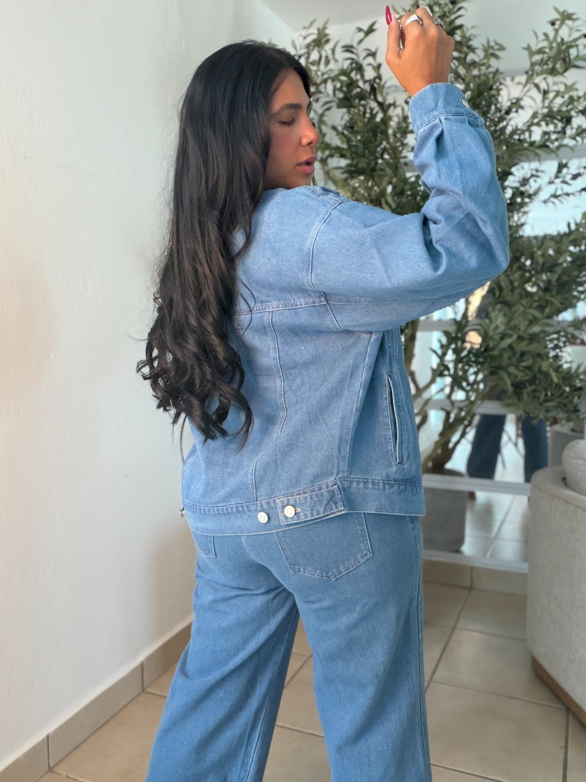 Oversized Denim Blue Jacket (ùsalo abierto con camisas debaho o como top cerrado)