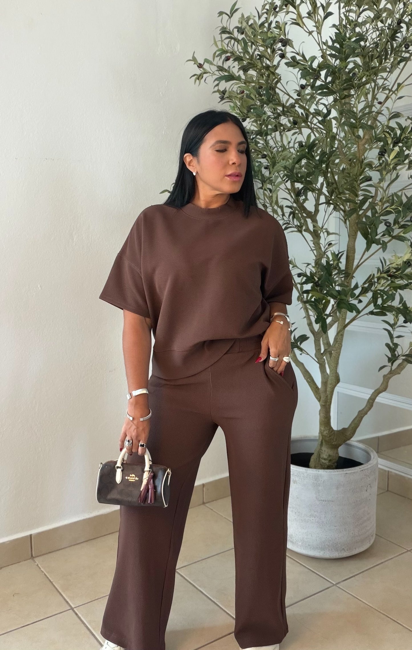 Choco Brown Set Spandex Para todo el año