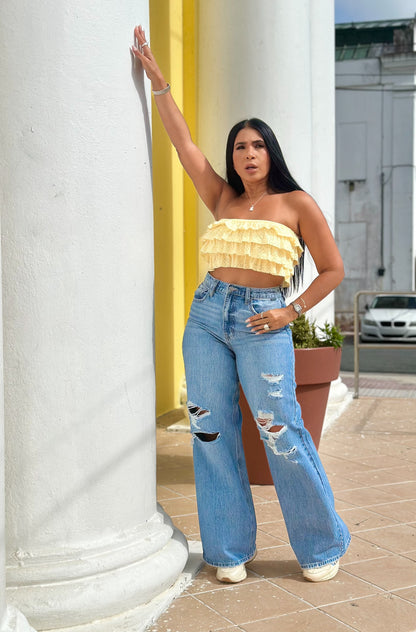 Rasgado Wide Leg Jeans 👖