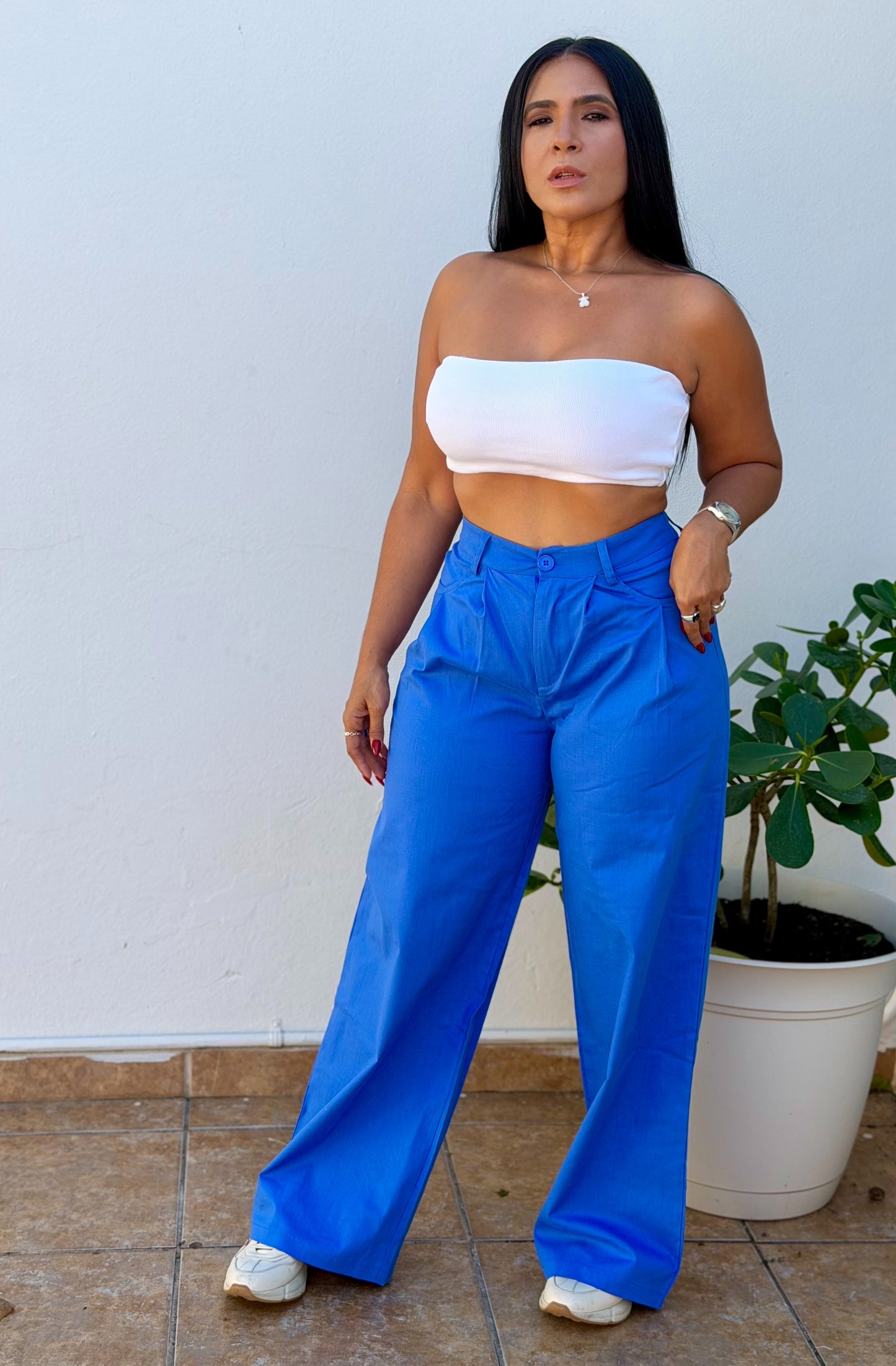 Y definitvamente es mío!! Omg! Royal Blue Luxe Linen Spandex Pants (incluye correa y es bien expandible!)Baggy Wide Leg