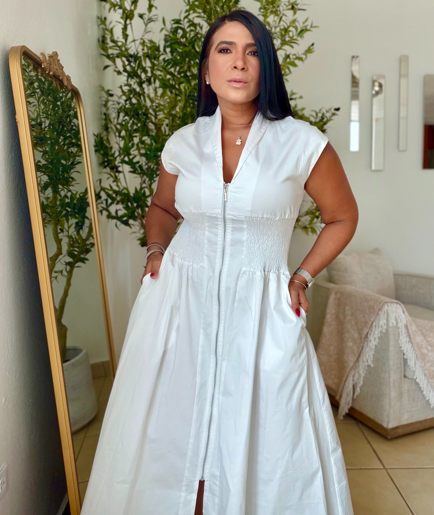 Promise White So Spandex Luxe Maxi Dress (tiene bolsillos) una belleza infinita (SOLD OUT)