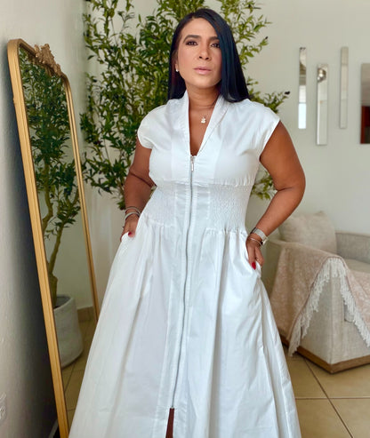 Promise White So Spandex Luxe Maxi Dress (tiene bolsillos) una belleza infinita (SOLD OUT)