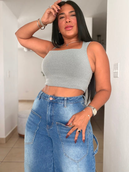 Light Gray Top Spandex (las mejores del mundo) Color Gris Claro. CALIDAD PREMIUM