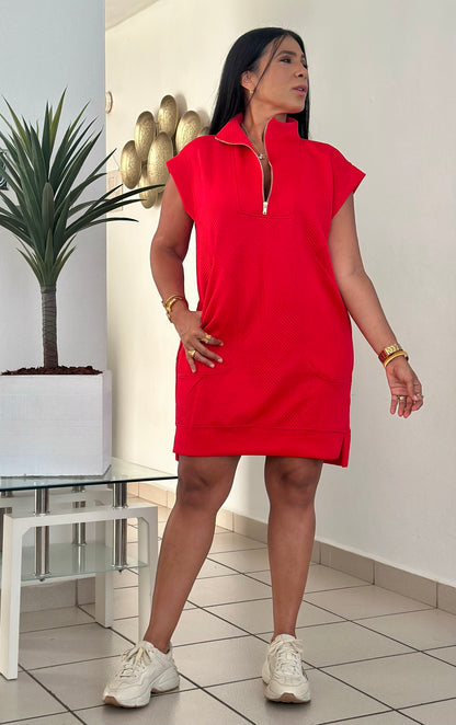 Reinas Red Luxe Spandex Oversized Style Dress With Dress (lo amo!! Y lo amarás) Large sirve a Xlg también
