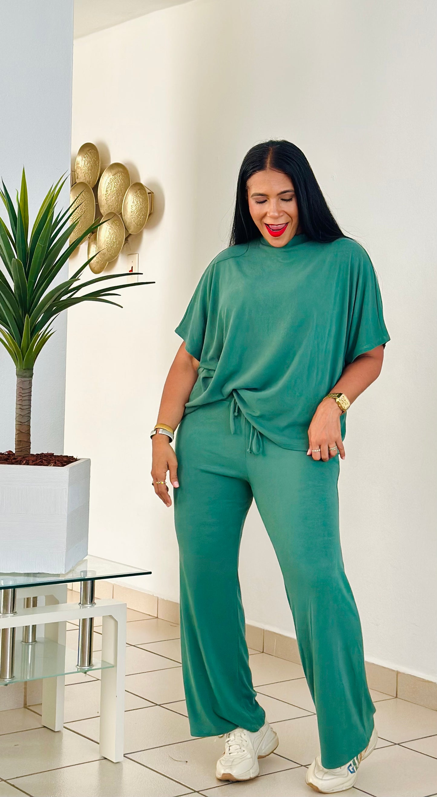 Hunter Green Oversized Travel Set Cotton Spandex Premium (para todo el año)
