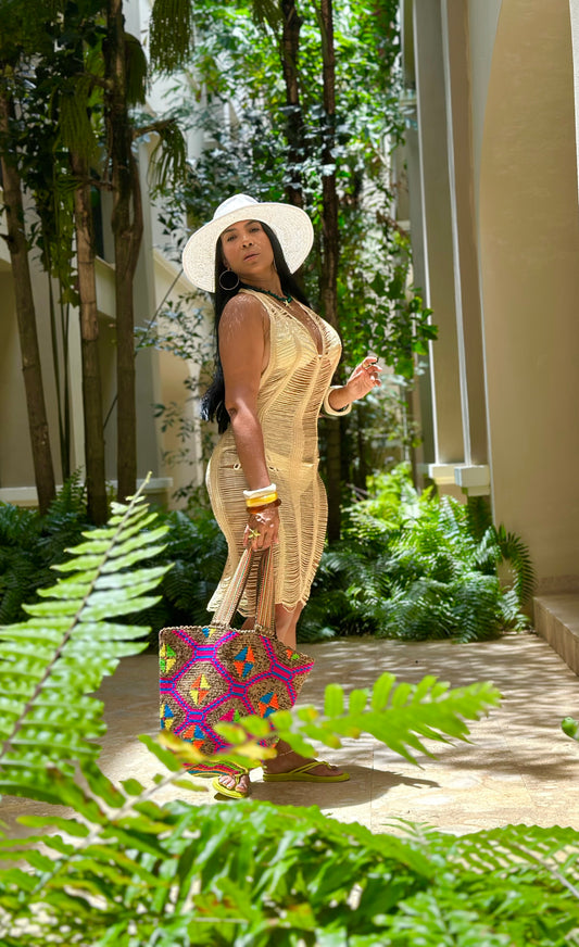 Natural Spandex Cover Up (tipo Halter que ajustas en cuello)