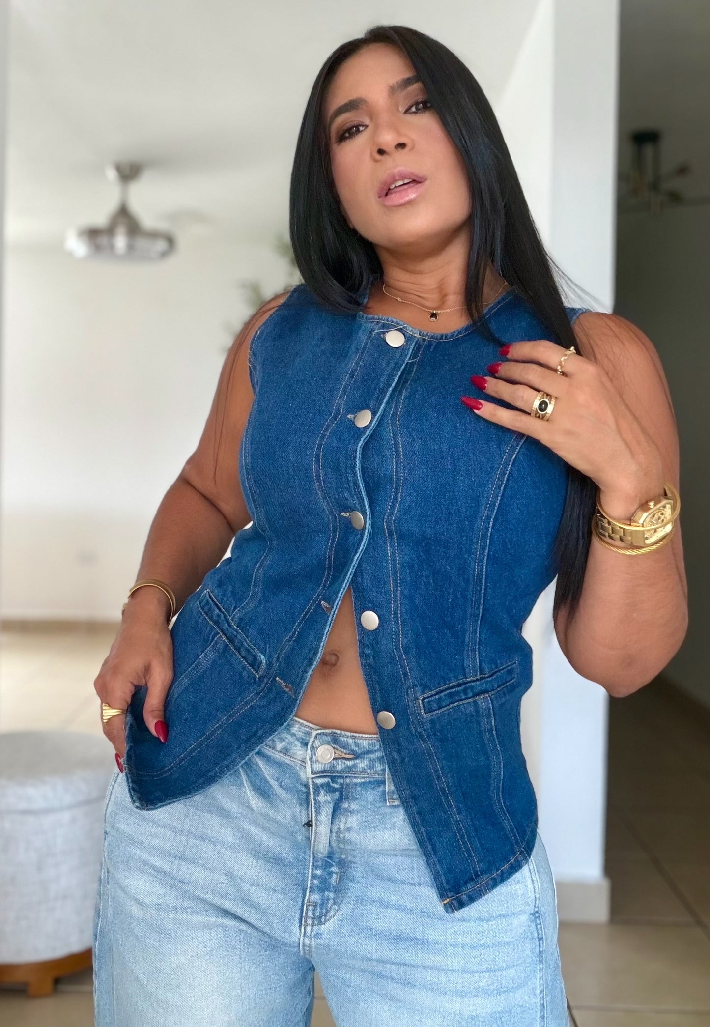 Darita Luxe Blue Denim Vest (SOLD)