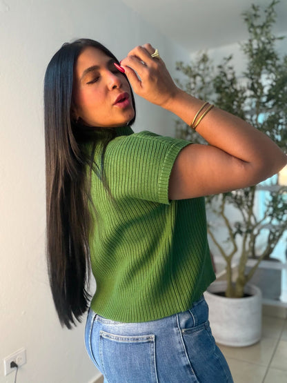 Avas Green Oversized Spandex Luxe Top (mega còmoda y fresquesita) color verde (SOLD OUT GRACIAS)