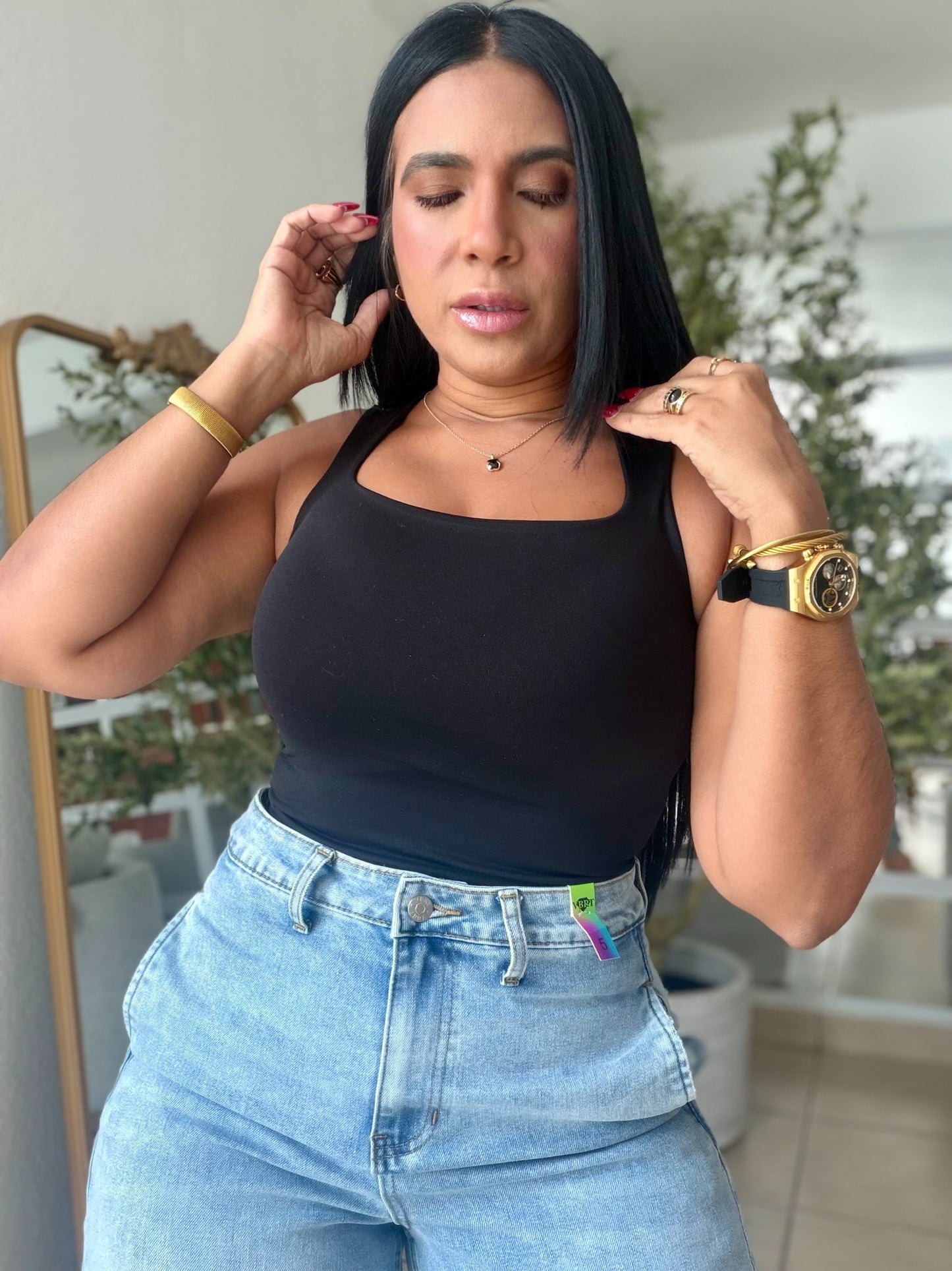 Blacky Black Spandex Luxe Basic Top (SOLD OUT)