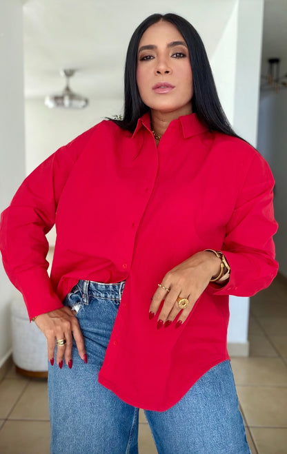 “Zura” Luxe Oversized 100% Cotton Oversized Blouse