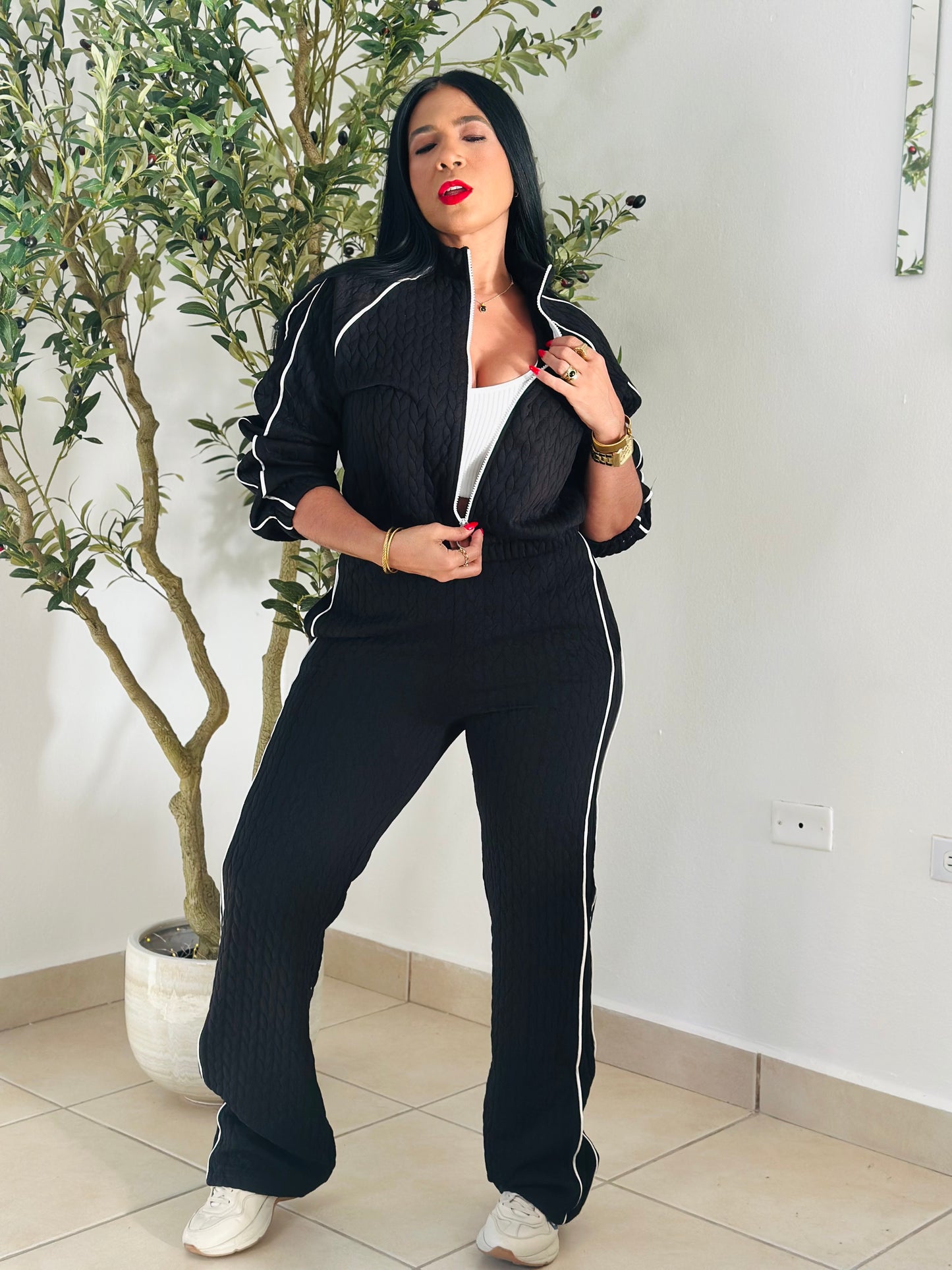 Oasis Black Luxe Spandex Pants and Travel Set (tiene bolsillos, mega cómodo y único color)