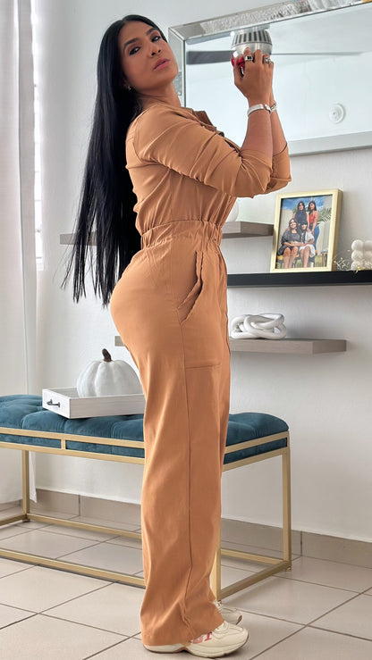 Colombia  So Spandex Jumpsuit With Pockets Wide Leg