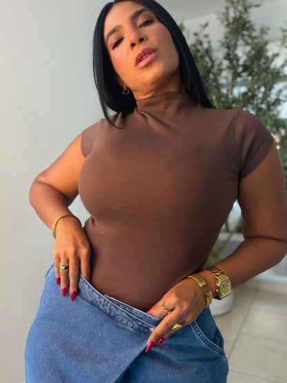 Choco Brown Spandex Top (único color)
