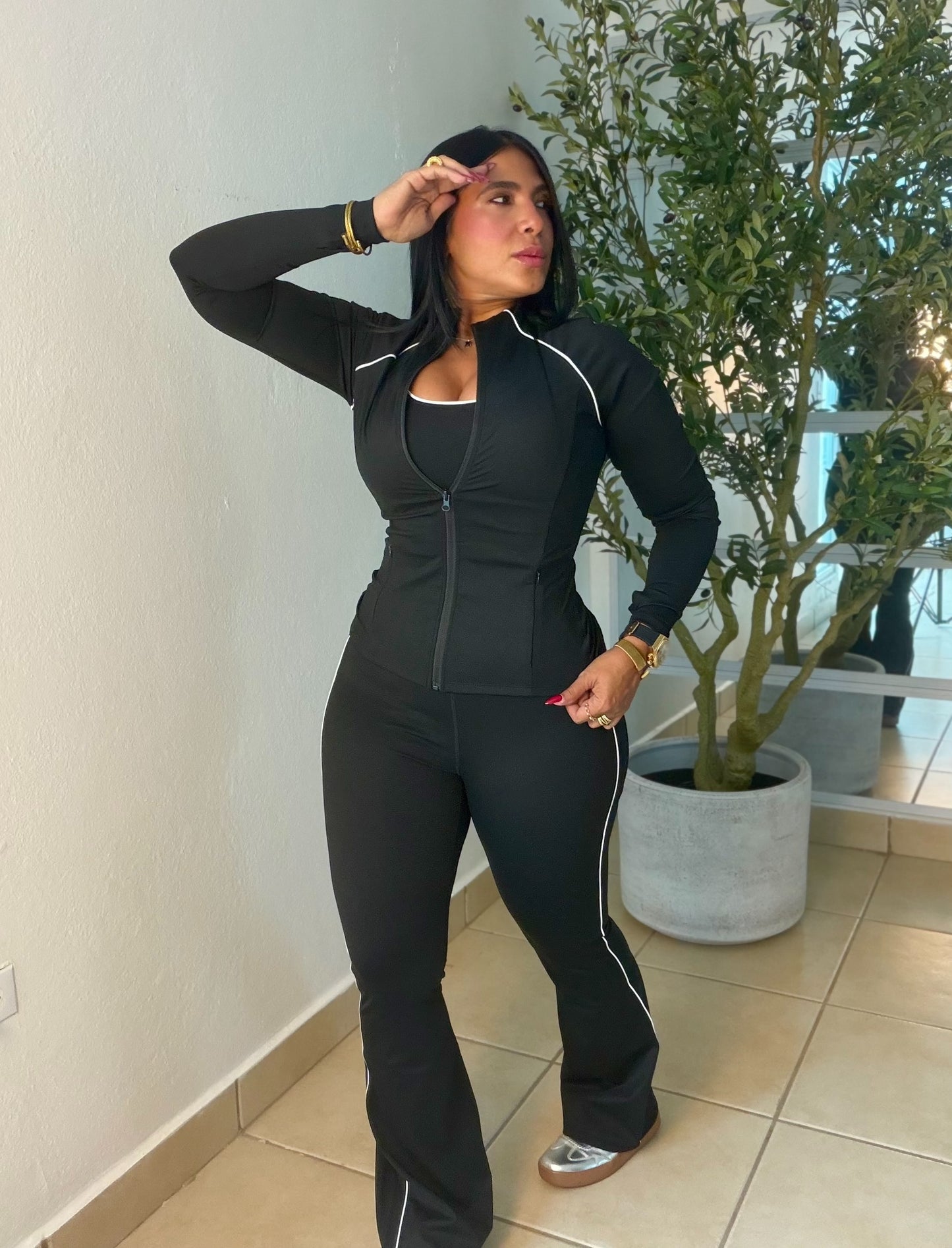Gym o Diario Set! Mega Premium! Calidad Faja! Comprime todo!! Color black blacjy negro (3 piezas) Spandex Total Expandible (SOLD OUT GRACIAS)